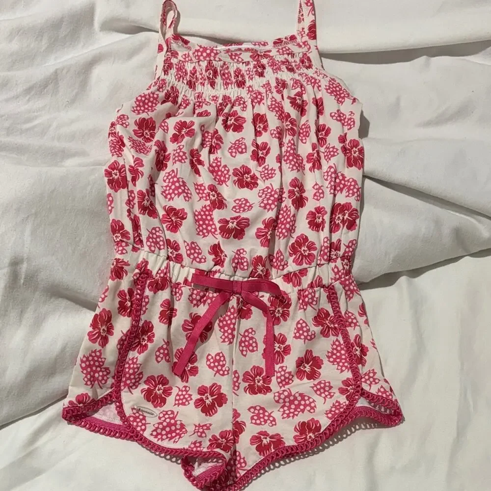 American Girl xs 6 floral romper polyester spandex blend super soft nwot
